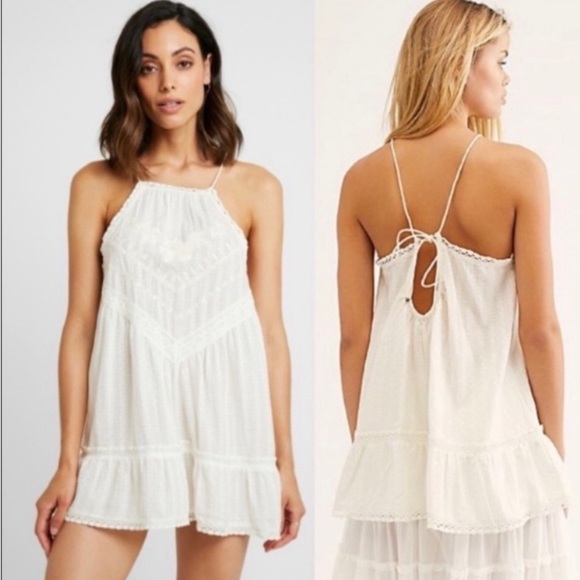 Free People Tops - Elegant White Lace Trim Women Top